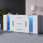 Idemon Sideboard kapp seisev kapp hoiukapp TV kapp Lowboard 16 v&auml;rvi valgustitega s&ouml;&ouml;gituppa elutuppa 140 x 35 x 70 cm