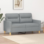 Homgoday 2-Sitzer-Sofa G&auml;stesofa Modern Diivan Couch mit R&uuml;ckenlehne Armlehne Sitzm&ouml;bel Stoffsofa G&auml;stesofa Sitzsofa f&uuml;rs Wohnzimmer Schlafzimmer Hellgrau 120 cm Stoff