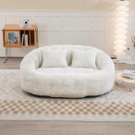 Bean Bag Diivan Lazy Diivan Vastupidav Comfort Lounger High Back Bean Bag Chair Diivan t&auml;iskasvanutele ja lastele, Indoor & Outdoor, Aktsent Floor Soft Lounge Chair (Beige Chenille)
