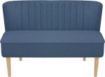 2-kohaline puidust raamiga diivan Moodne disain elutoa diivan Lounge diivan V&auml;ike diivan kangast diivan Pehmendusega diivan elutuppa magamistuppa kontorisse kangas 117 x 55,5 x 77 cm sinine