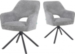 DUBI M&ouml;bel 2 Premium s&ouml;&ouml;gitooli komplekt, MIKA-Ben polsterdatud toolid, p&ouml;&ouml;ratavad taskujugade s&uuml;damiku ja k&auml;etoega, skandinaavia k&ouml;&ouml;gitool, metallraam, 150 kg kandev&otilde;ime, hall, 4 jalga, 4 jalga