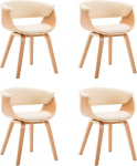 vidaXL 4 s&ouml;&ouml;gitooli komplekt koos seljatoega, s&ouml;&ouml;gitool, k&ouml;&ouml;gitool puidust raamiga, s&ouml;&ouml;gitoa, k&ouml;&ouml;gi toolid, kreemikas bentwood kunstnahast toolid, kreemne kunstnahk