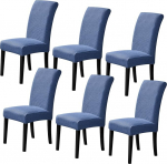 Howhic s&ouml;&ouml;gituba Stretch Chair Covers Set of 6 eemaldatav pestav s&ouml;&ouml;gitoolid Slipcovers Seat Protectors Great Home Decoration ja Bankett polsterdus (River Side 6 t&uuml;kki)