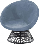&Uuml;mmargused laugaste tooli katted, Stretch Velvet Moon Chair Cover for Adults, Saucer Chair, eemaldatav pehme sametist kangas toolikatted (Stone Blue, Large)