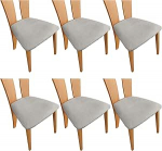 TIANSHU s&ouml;&ouml;gitoa tooli istme kate, sametist istmekatted, Stretch istmekatted s&ouml;&ouml;gitoa ja kontori jaoks, Stretch Velvet s&ouml;&ouml;gitoa tooli istmekatted (komplekt 6, helehall)