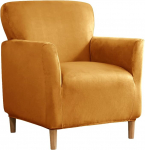 SYLC Stretch Velvet Sobilik diivan katab koos Ottomani viskega, ristk&uuml;lik/ruut, Bankettvann, tooli visked, jalatooli kate (kollane, tool)