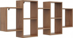 Dekoratiivne seinariiul 7 riiuliga, 160 x 65 x 18 cm, Skandinaavia modernne disain, elutuppa, k&ouml;&ouml;ki, kontorisse, magamistuppa, vannituppa, rippuv riiul esitlemiseks, raamaturiiul (P&auml;hkel)