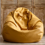 Suur luksuslik kunstnahast pirnikujuline diivanikate veekindel laiskab Bean Bag tool ilma t&auml;itematerjalita v&auml;ljas Bean Bag Diivan Pouf (v&auml;rv : kollane, suurus : D 120cm, t&uuml;hi kate)