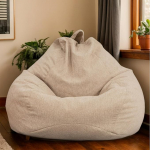 Bean Bags for Adults, Gaming Bean Bags, suur, sise- ja v&auml;litingimustes kasutamiseks, veekindel, pirnikujuline, pol&uuml;ester, ilma t&auml;idiseta, elutuba, aed, khaki, 80 x 90 cm.