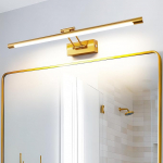 MantoLite Dimmitav pildivalgusti 12 W, messingist vannitoa peegli LED seinavalgusti p&ouml;&ouml;rleva lambijupiga magamistoas, 3000 K hotell-restorani voodilaua lugemislamp (1320 lm, 60 cm)