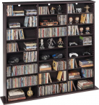 VEVOR DVD riiul 24 sektsiooniga (8 tasandit), meedia riiul, seisev riiul, 142 x 22 x 130 cm, ruumi s&auml;&auml;stev hoiuriiul CD-de, DVD-de, raamatute, m&auml;nguketaste jaoks, raamaturiiul elutuppa/kodukontorisse