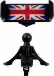 Auto telefoni kinnitus, Union Jack auto telefonihoidja, &uuml;mmargune &otilde;huventilaatori kinnitus, Mini Cooper R-seeria jaoks, k&auml;ed-vabad nutitelefonile, iPhone'ile (Union Jack)