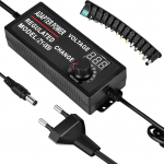 3V-24V Reguleeritav toide: Universaalne toiteallikas Reguleeritav toiteadapter AC/DC universaalne toiteallikas 3A 72W koos LED pingen&auml;idikuga ja 14tk adapteripistikuga