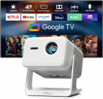 Nutiprojektor Google TV/ametlik rakendus: VOPLLS 2000ANSI p&auml;evavalgusprojektor 4K kodukino automaatne fookus ja keystone korrektsioon projektor Dolby Audio/HDR10+/2-Way Bluetooth WiFi6 V&auml;litingimustes kasutatav projektor jaoks