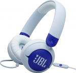 JBL Junior 320 juhtmega k&otilde;rvaklapid koos sisseehitatud mikrofoniga lastele, JBL Safe Sound, madal helitugevus, 12mm pehme pad ja kleepsukomplekt, kaasaskantav disain, sinine