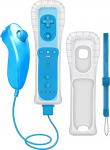 CLVIZCXOM (1 komplekt/4 t&uuml;kki! Fernbedienung Controller Kompatibel mit Nintendo Wii/Wii U Konsole: Fernbedienung, Analoger Joystick, Silikonschutz, Armband, mit Motion Plus (Blau)