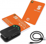 Key Tracker, Wallet Finder Card, IP68 Pagasi Tracker, t&ouml;&ouml;tab Apple, Find My App ja v&otilde;rgu, koos laadimisklambriga (ainult iOS), oranž (1 Pack)