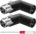 XLR 3-poolne meeste nurgaadapter Dual Male ja Female 90 Degree Reguleeritav segamiskonsooli mikrofoni heliseadmete jaoks 4 erinevat nurka paremale vasakule pistikupesa metallist 2 Pack