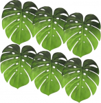 Eva Monstera Leaf Shape Place Mat isoleeriv libisemisvastane lauamatt lauan&otilde;ude jaoks, pakendis 6 rohelist