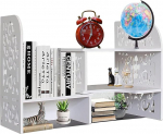 DoToGo Desk Shelf Organizer Desk Bookshelf for Small Space Adjustable Extendable for Office Home Kitchen (white-wanqu-lk)
