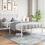 Voodi 120 x 200, metallist voodiraam peaplaadiga, kaheinimesevoodi / &uuml;heinimesevoodi raam, k&uuml;lalisvoodi, noorte voodi magamistuppa, k&uuml;lalistetuppa, voodi k&uuml;lalisvoodi, valge