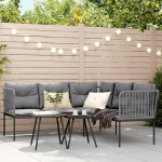 Homgoday Garden diivan elutuppa Garden diivan koos L kuju padi must teras ja tekstiil Diivanid Outdoor Garden Bed diivan Patio v&auml;lism&ouml;&ouml;bel