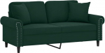 vidaXL 2-kohaline diivan, diivan dekoratiivsete padjadega, puhke diivan elutuppa, polsterdatud diivan, tugitool, l&otilde;&otilde;gastav diivan, Lounge diivan, l&otilde;&otilde;gastav diivan, tumeroheline velvet