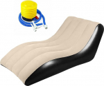 Aufblasbares Sofa, Aufblasbarer Sessel, Luftsofa, Campingsofa, Tragbare Flocking Aufblasbare Couch mit Beflockter Oberfl&auml;che f&uuml;r Outdoor Camping Strand Wohnzimmer (Khaki)