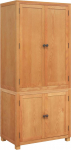 Aufbewahrungsm&ouml;bel-Set Braun Holzwerkstoff mit 4 Scharniert&uuml;ren, Massivholz Eiche Kiefer, 80 x 50 x 180 cm, Stauraumschr&auml;nke f&uuml;r Wohnzimmer Schlafzimmer, Anti-Kipp-Vorrichtung, langlebig