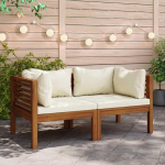 V&auml;ljas asuv teakist nurgadiivan komplekt Patio Garden Corner Diivan koos padjaga Modulaarne diivan v&auml;litingimustes kasutamiseks Pack of 2