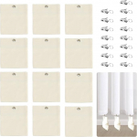 Yitexin Pack of 12 Kaalud Gazebo Beige, 12,5 x 15 cm, kardina kaalud roostevabast terasest klambritega, Patio liivakotid kaalumiseks tugevate tuulte jaoks, v&auml;liskardinad, Cabana (beež)