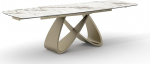 PAZZO DESIGN Zeno pikendatav laud, Calacatta marmorist keraamiline klaasist lauaplaat, kuldsed jalad, k&ouml;&ouml;k ja elutuba, keraamiline, 180 x 90 x 76 cm - id_2300