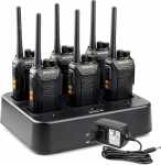 Retevis RT27 raadioside Professional, Walkie Talkie PMR446, raadioside 6-kanalilise laadijaga, 16 kanaliga VOX, raadioside komplekt 6 ehitusplatsile, turvalisusele, logistikale (6 tk, must)