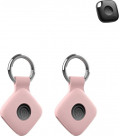 2 Pack Silikoonist &uuml;mbris Tile Life360 Mate 2024 jaoks, l&ouml;&ouml;gikindel, signaaliga &uuml;hilduv ja kergesti eemaldatav, vastupidav, keskkonnas&otilde;bralik ja kadumisvastane disain, roosa punane
