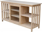 International Concepts Unpainted Mission Entertainment Stand