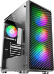 Mars Gaming MC-F ATX Gaming Mid-Tower, must, t&auml;ielikult kaetud klaasaken, metallv&otilde;rkfront, 4 x 120 mm ARGB ventilaatorid