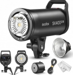 Godox SK400III-V Studioblitz 400Ws mit Standardreflektor, GN65 5600K Studio Blitz mit 10W LED Einstelllicht, 1/32-1/1 Leistungsregelung, 2.4G Wireless X-System, Bowens Mount f&uuml;r Portr&auml;tfotografie