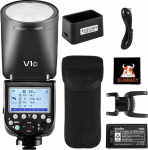 GODOX V1-C TTL &uuml;marpea kaamera v&auml;lk 2W LED seadistusvalgus, 1/8000s kiire s&uuml;nkroniseerimine, 480 t&auml;isv&otilde;imsuseline v&auml;lk, 5600&plusmn;200K v&auml;rvitemperatuur, sobib Canon EOS seeria kaameratele