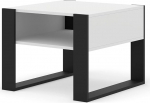BIM Furniture Mondi kohvilaud 60 x 60 cm ruudukujuline k&uuml;ljelaud riiuliga (valge matt)