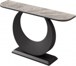 Moderner Konsolentisch mit runder Basis, Akzenttisch f&uuml;r den Eingangsbereich zur Dekoration von Wohnzimmer und Flur, zeitgen&ouml;ssisches Design - Schwarz, 100 cm/39,4 Zoll Eingangsm&ouml;bel