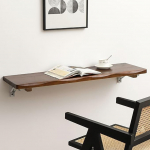 Klapptisch & Werkbank aus Massivholz zur Wandmontage mit verstellbaren Stahlhalterungen - einfache Installation, vielseitig einsetzbar als B&uuml;rotisch, Esstisch f&uuml;r Restaurants und Schlafzimmer
