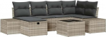 Rantry Model3359391 7-osaline aia diivan komplekt koos padjaga Light Grey Poly Rattan Garden Lounge
