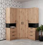 Marmex Grant komplekt, 17A nurgakapp kahe raamaturiiuliga, suur nurgakapp lastetuppa, teismeliste tuppa, magamistuppa, Artisan + Must