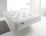 Aspire Beds Natural Quad Comfort hingav Aspire-Cool Touch Luxury Tufted Sleeping Surface 4ft Double Classic Bonnell Spring madrats, puuvillasegu pol&uuml;ester, valge trimmiga