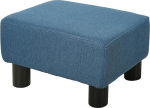 HOMCOM Footstool Linen Fabric Small Footrest Rectangle Sofa Stool for Bedroom Living Room Blue