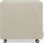 Arketicom Uills Square Puff Stool with Microfibre Cover and Wheels in Various Colours and Sizes Contemporary 35 Beige