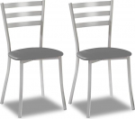 ASTIMESA SCALMGT Kaks k&ouml;&ouml;gitooli, metallist alumiiniumist kunstnahk, grafiithall, Altura de asiento 45 cms