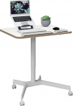 LEITZ Ergo Compact Workstation, v&auml;ike reguleeritava k&otilde;rgusega istuv/seisev laud, 80 x 60 cm, mobiilne seisev laud ratastega, maksimaalne koormus 20 kg, kontoritele, t&ouml;&ouml;laudade jagamisele, kodukontorile, valge, 65360001