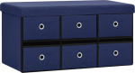 Bussandri Exclusive Kokkupandav hoiupink 76 x 38 x 38 cm Kunstnahast sinine