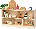 Leeshyah Holz-Spielzeugregal f&uuml;r Kinder, Montessori-Buch- und Spielzeug-Organizer mit offenem Regal, 5-teilig, anpassbares Layout f&uuml;r Kinderzimmer, Spielzimmer und Klassenzimmer